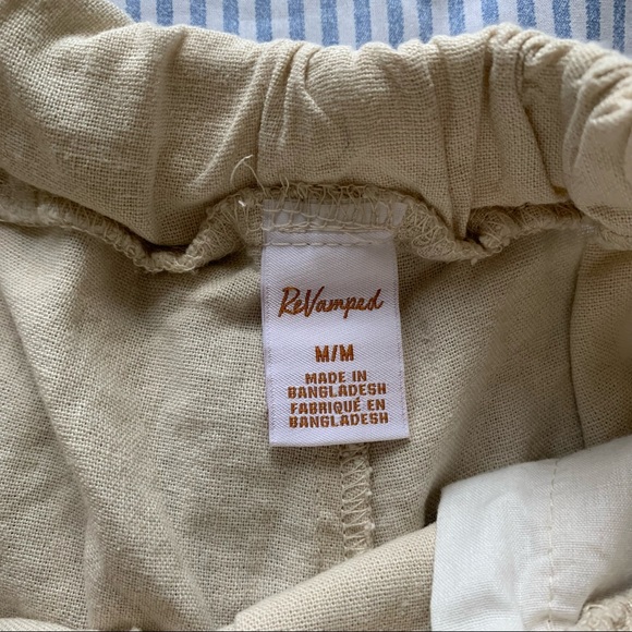 REVAMPED casual beige linen mini shorts - Picture 3 of 4